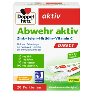 Abbildung der Produktverpackung Doppelherz aktiv Abwehr aktiv DIRECT Frontansicht
